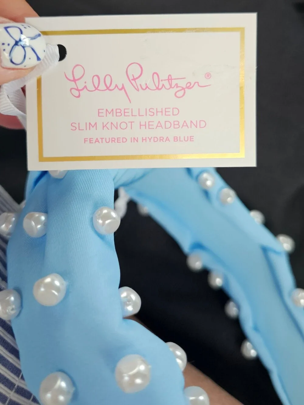 Lilly Pulitzer Pearl & Rhinestone Headbands - Bright Pink & Light Blue